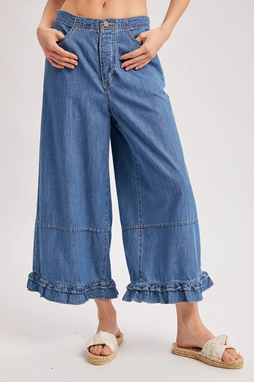 Roomy Zip Wide Leg Everyday Jeans