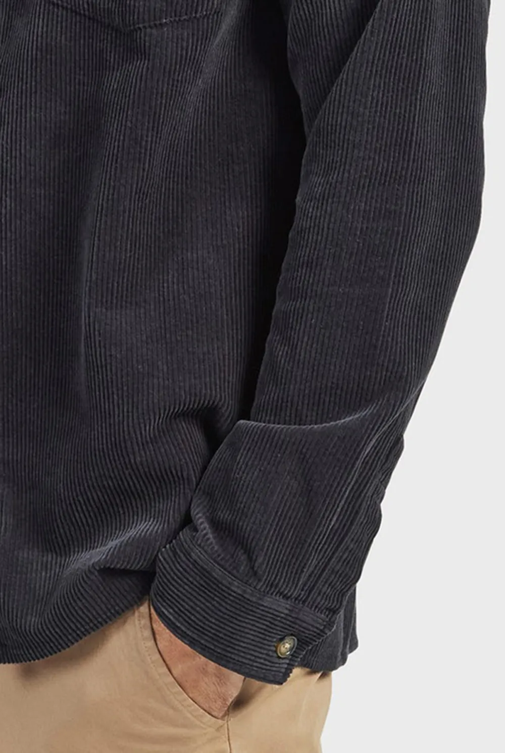 Textured Corduroy Casual Overshirt