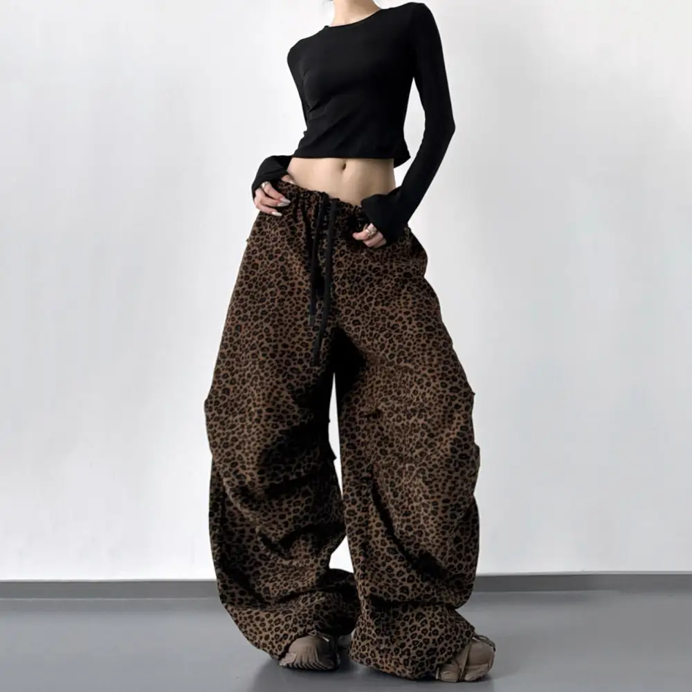 Women's Modern Fit Leopard Print Printed Pants