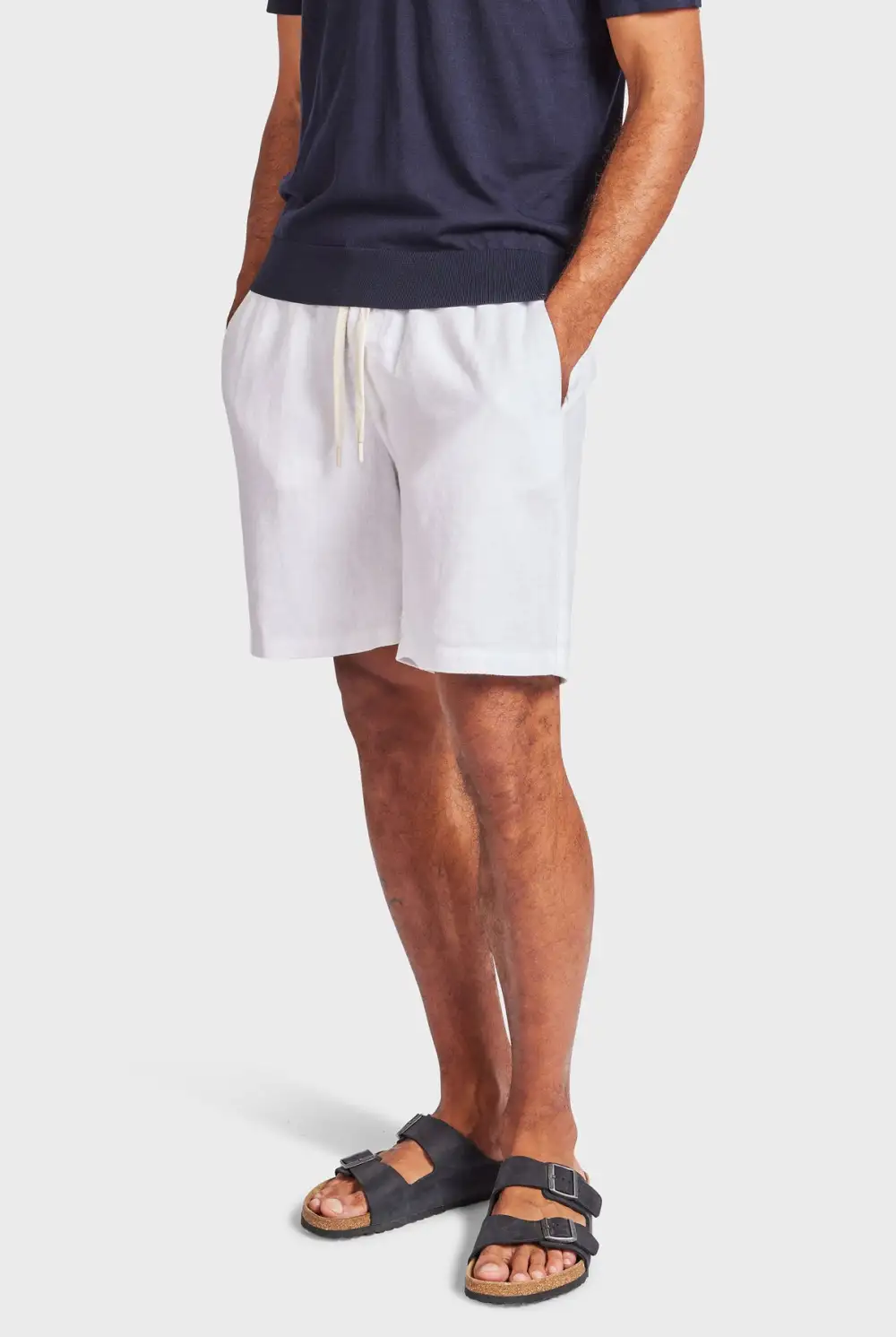 Relaxed Tapered Linen Blend Casual Lounge Shorts