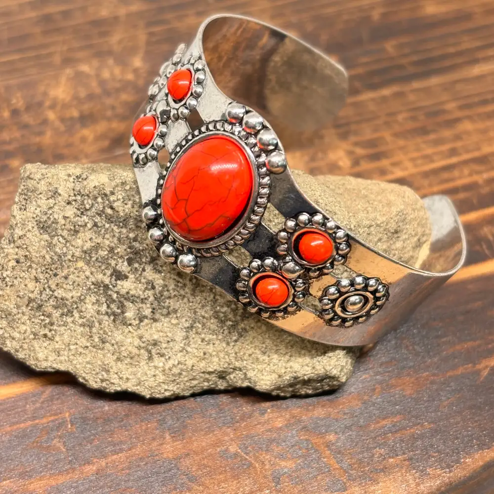Adjustable Gem Cuff Bracelet