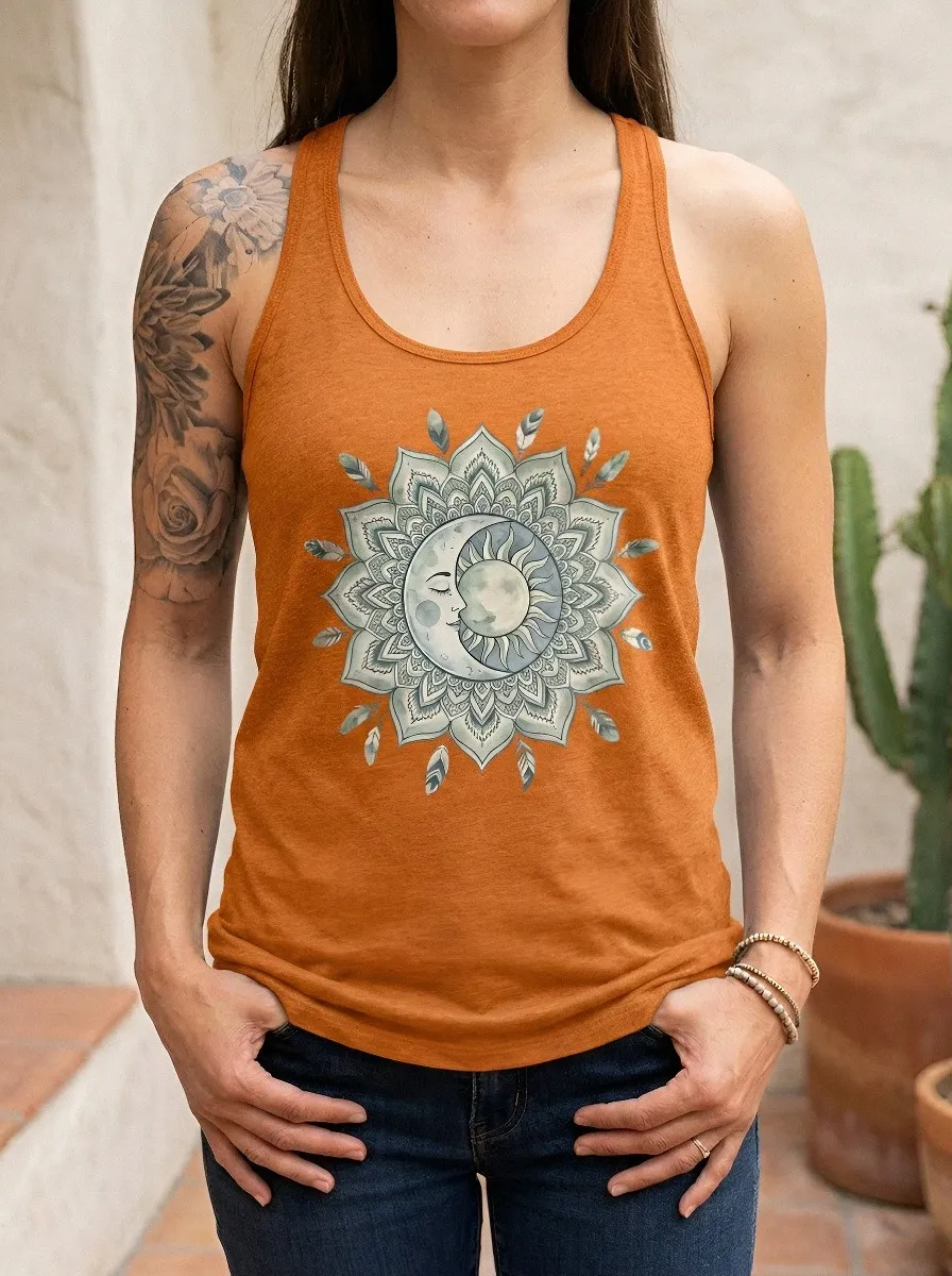 Boho Celestial Mandala Tank Top
