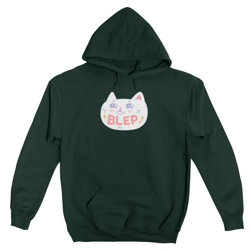 Men's Casual Cartoon Cat-Print Long-Sleeved Hooded Hoodie