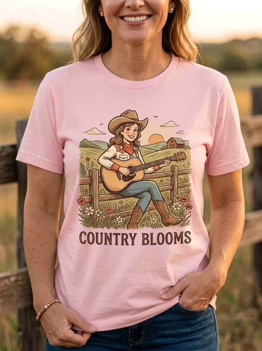 Guitar Women's Country Music Casual T-Shirt