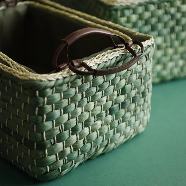 Classic Woven Bamboo Cotton Laundry Basket
