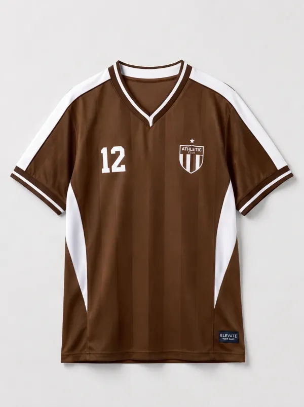 Men's Athletic Club Number 12 Striped Printed Soccer Jersey