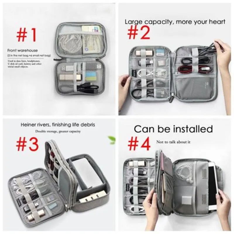 Rounded Travel Cable Organizer Bag