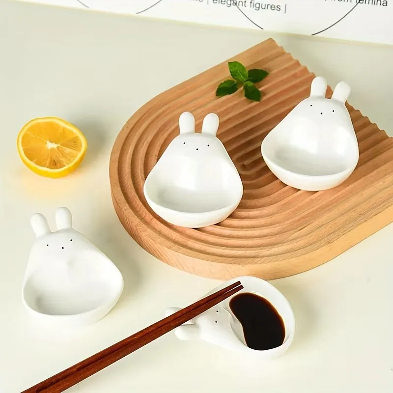 2 Pcs Bunny Shaped Dipping Dish