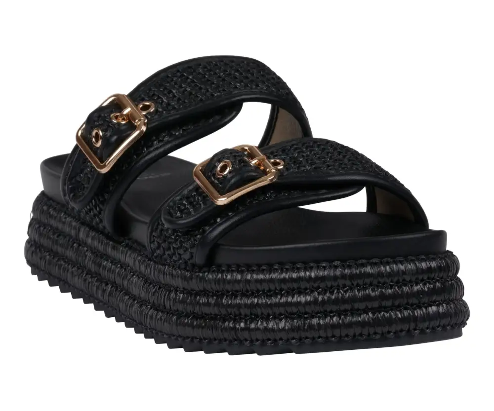 Woven Double Band Platform Sandals