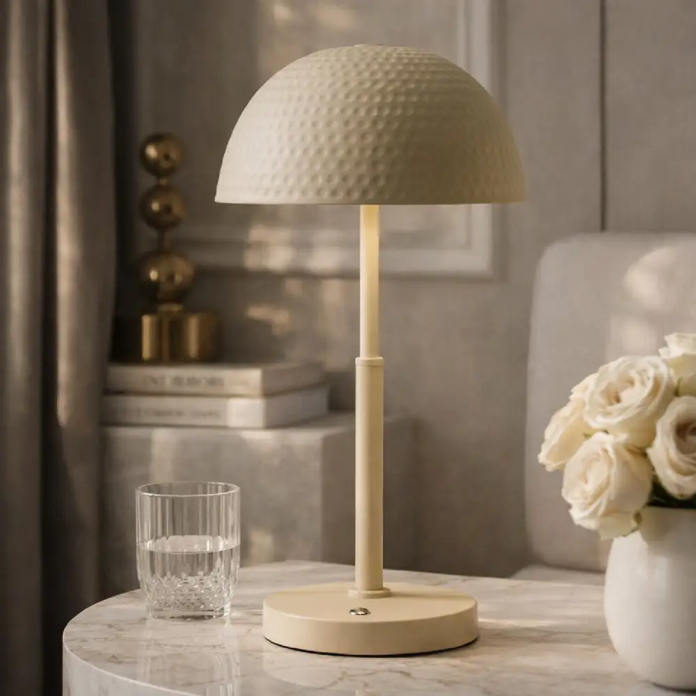 Dome Shade Modern Cement Metal Iron Table Lamp