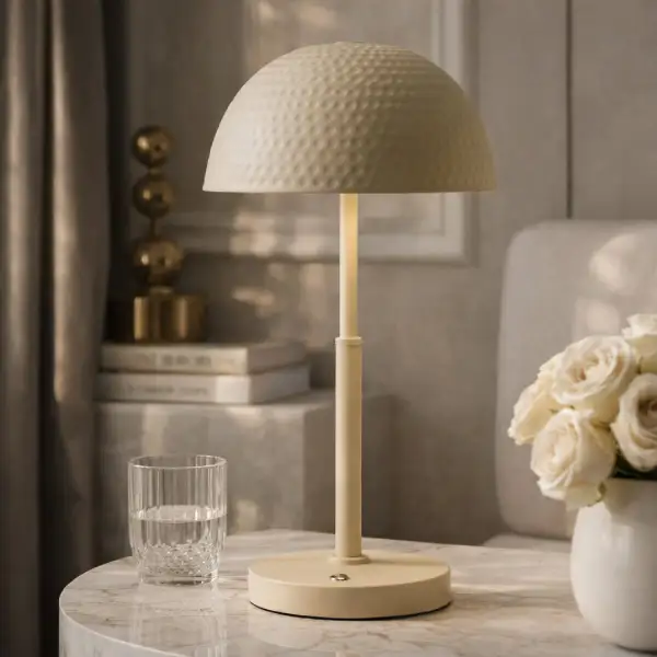Dome Shade Modern Cement Metal Iron Table Lamp