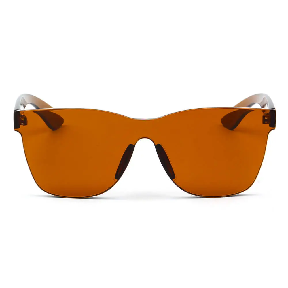 Scalloped Square Rimless Frame Sunglasses