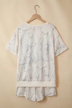 Refined Drawstring Two-Piece Tee and Shorts Set
