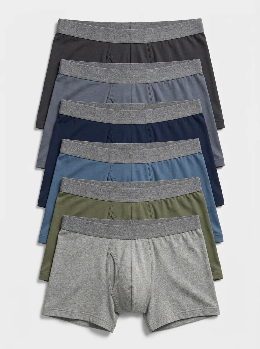 Men's Daily Essential Wide Waistband 6-Pack Boxer Briefs