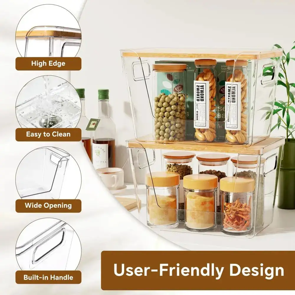 Wooden Double Stackable Kitchen Storage Organizer