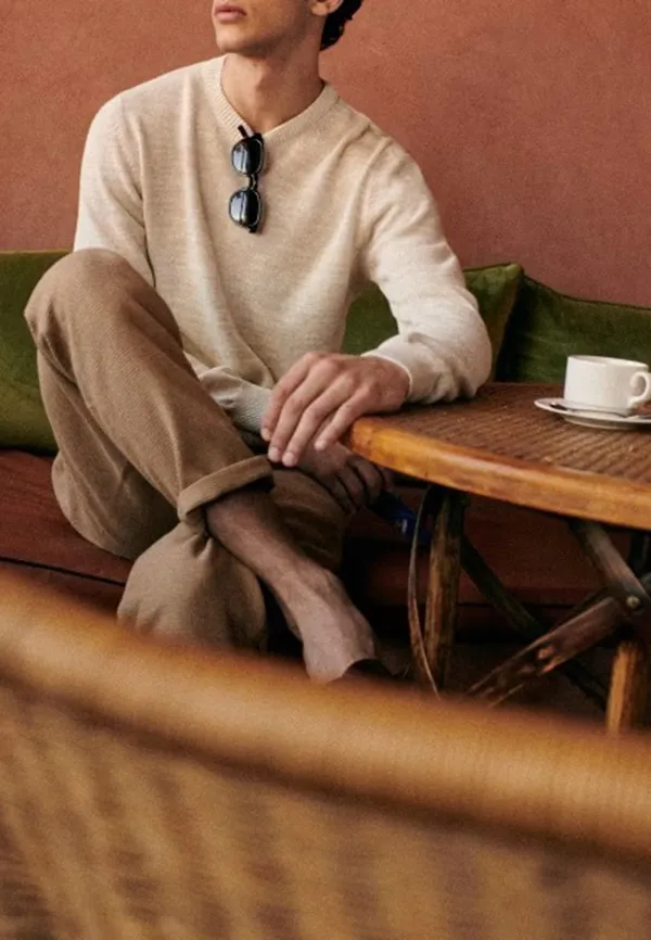 Cream Lightweight Relaxed Fit Knit Sweater
