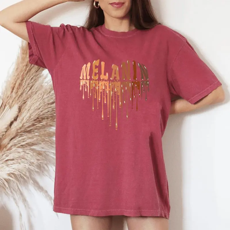 Drippin Melanin Heart Love Black History Pride Girls Women's Oversized Comfort T-Shirt