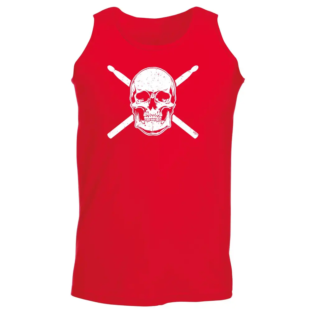 Skull Drumsticks Graphic Tank Top