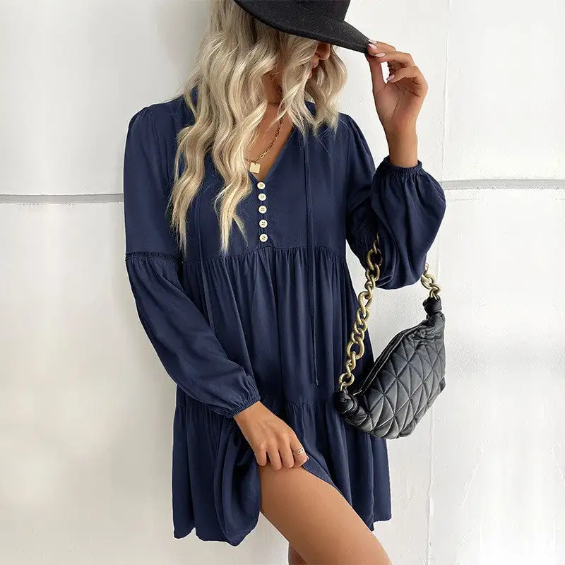 Women's Shirt Ruffled Dress