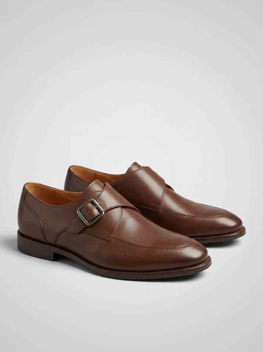 Men's Classic Leather Monk Strap Dress Shoes
