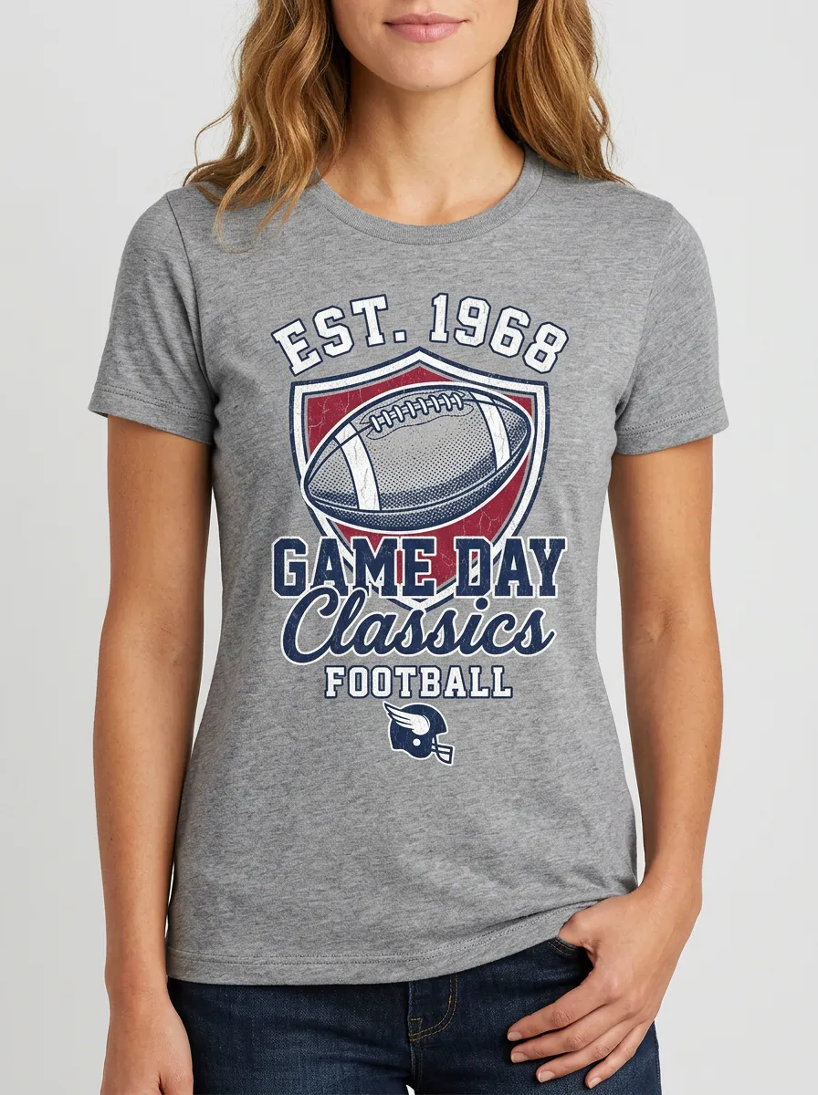 Women's Football Game Day Classics Est Graphic T-shirt