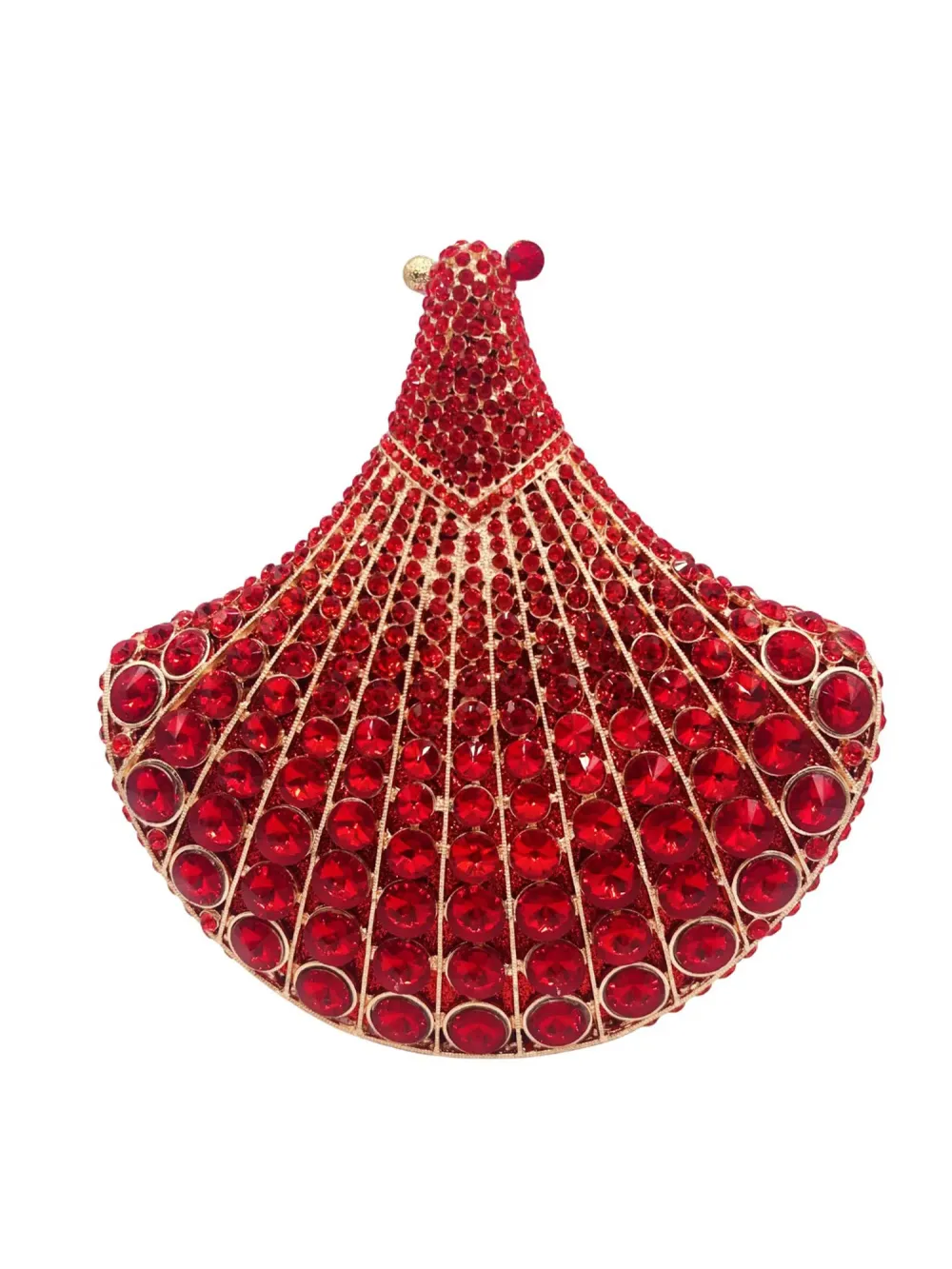 Karina Rhinestone Fan-Shaped Clutch
