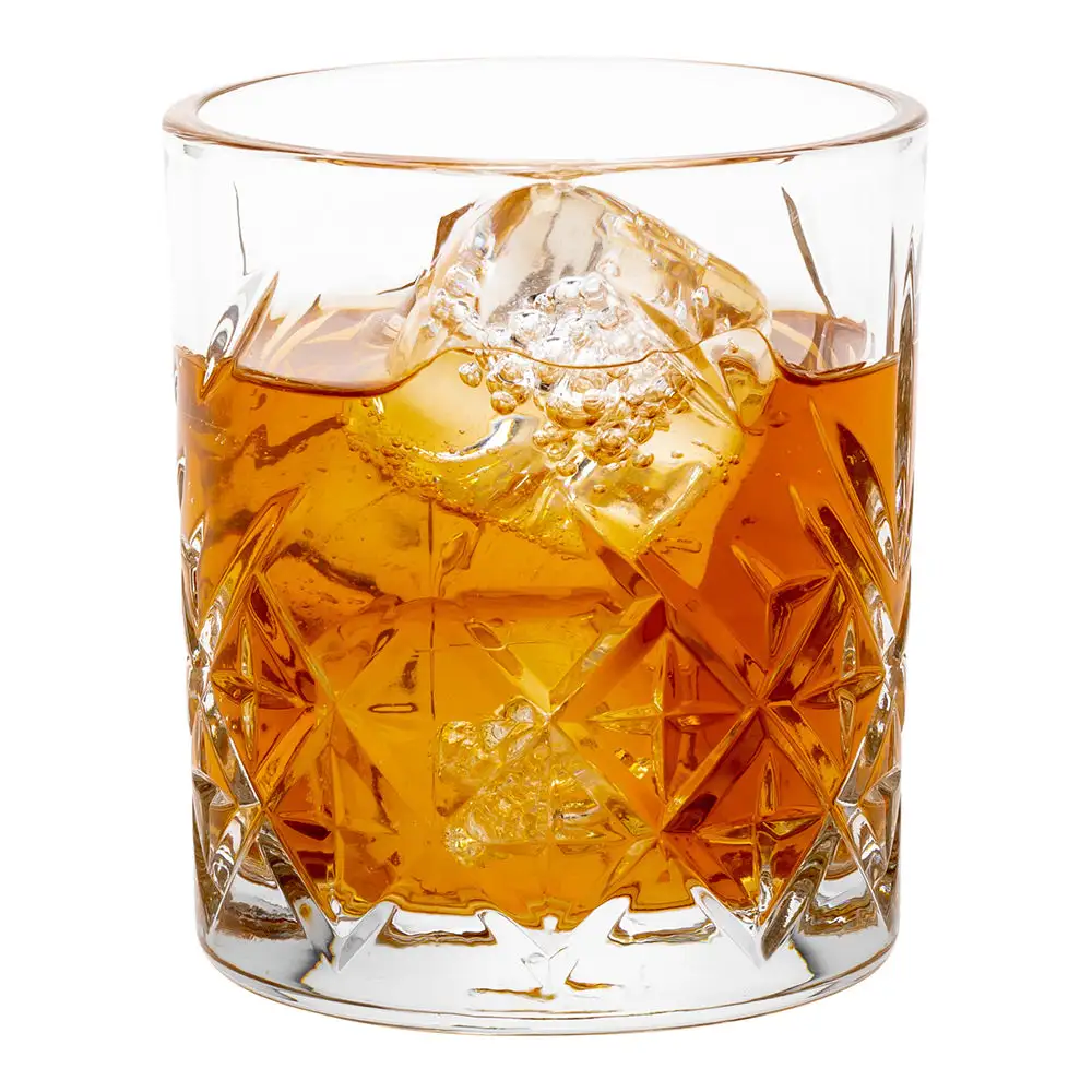 Etched Rocks Drinking Glass