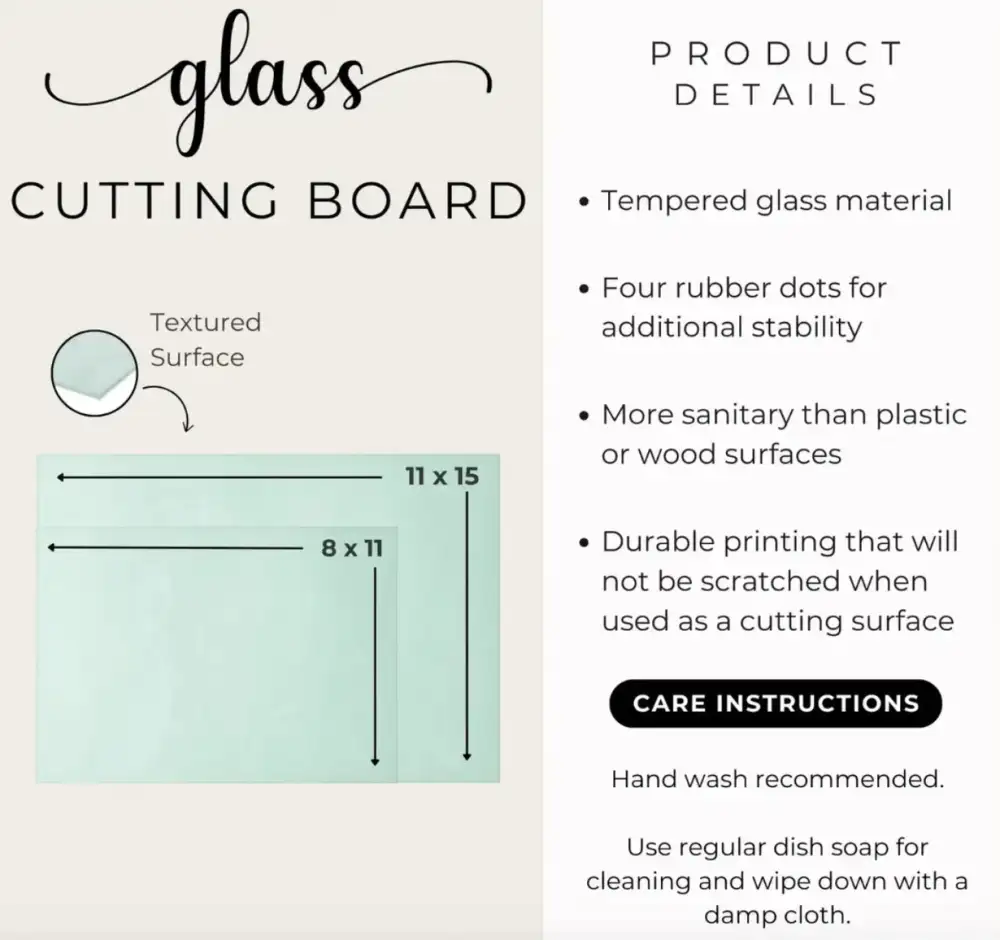 Lemon Leaf Glass Cutting Board