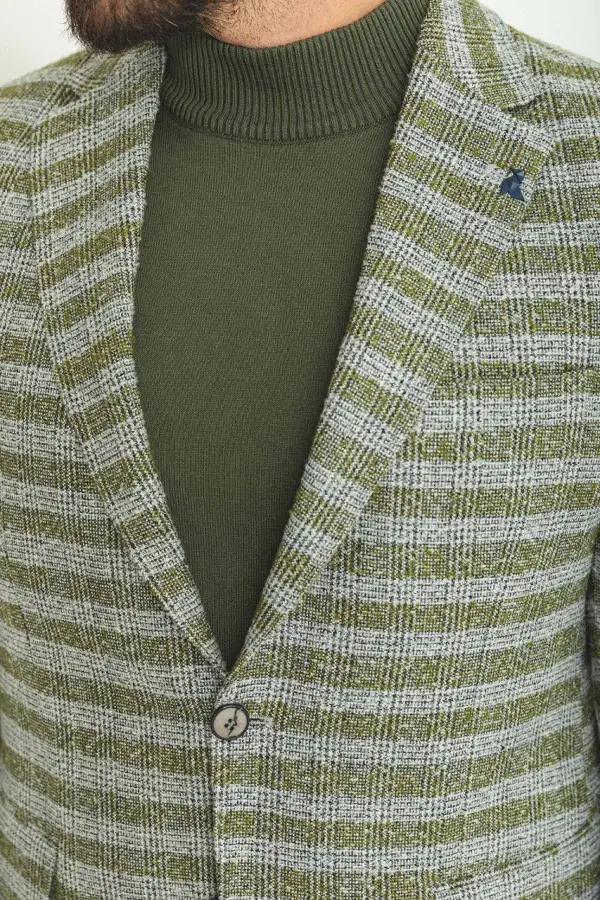 Classic Slim Fit Patterned Blazer