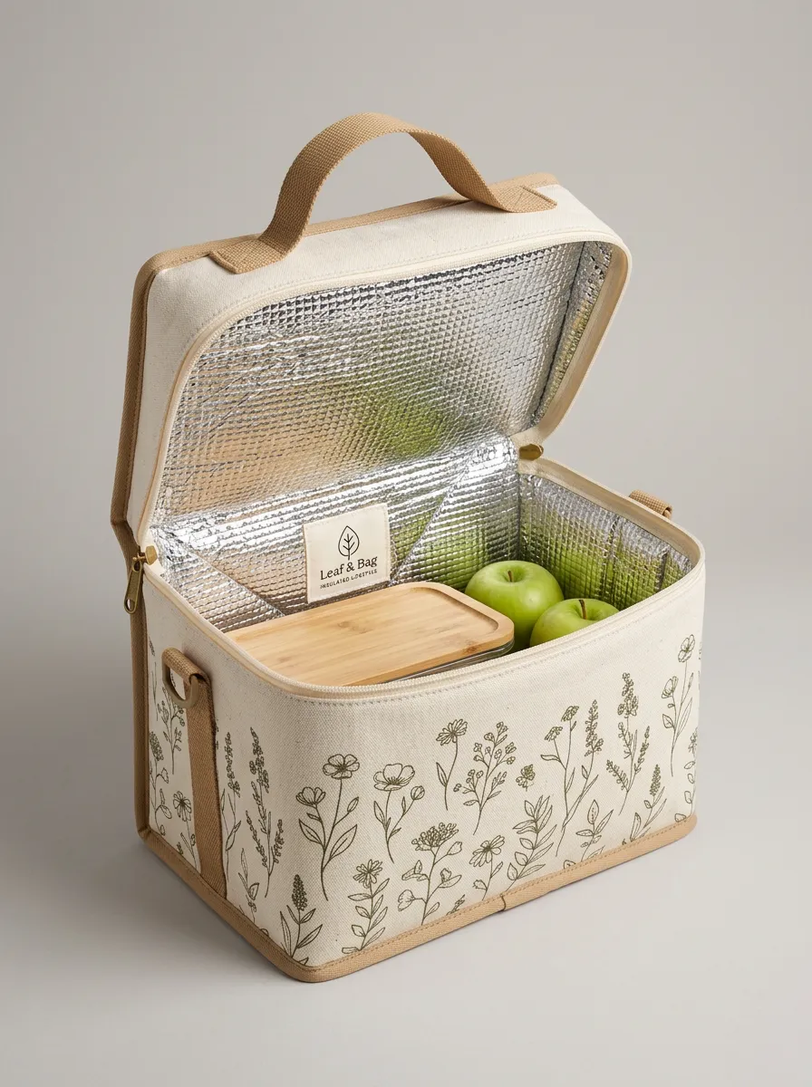 Botanical Nature Lover Floral Printed Insulated Lunch Bag