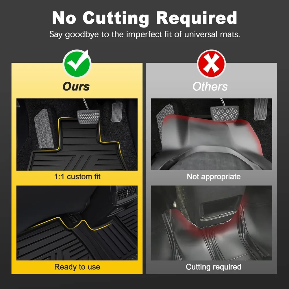 Floor Mats Fit for 2025 2026 All Weather Protection 1st & 2nd Row Floor Liners Car Mats, Black