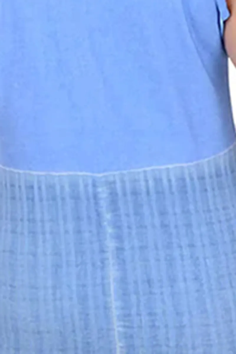 Mineral Washed Patchwork Sleeveless Dress