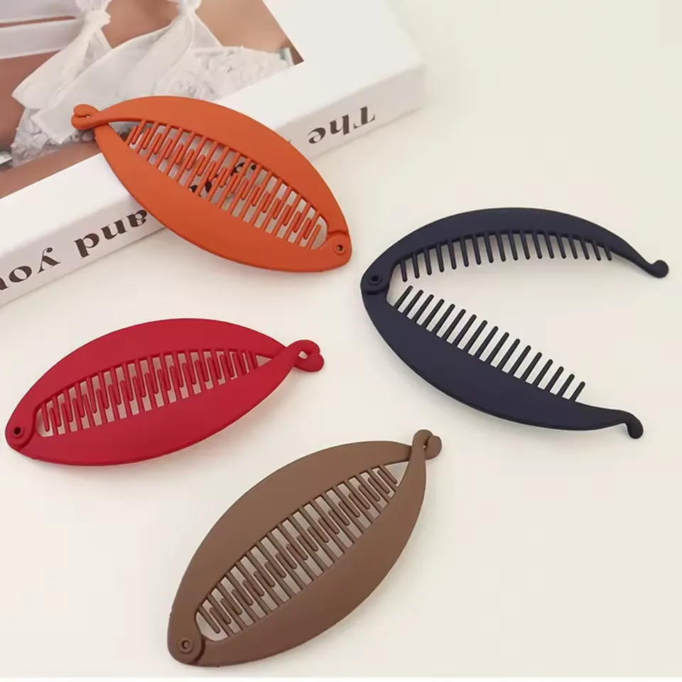Matte metallic fish-shaped ponytail hairpin accessory