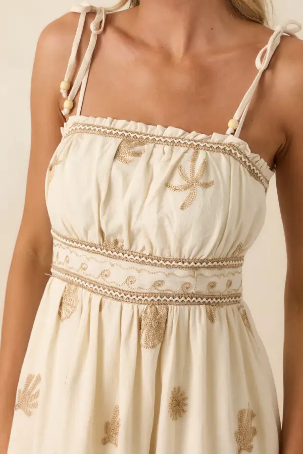 Embroidered Toes Maxi Dress