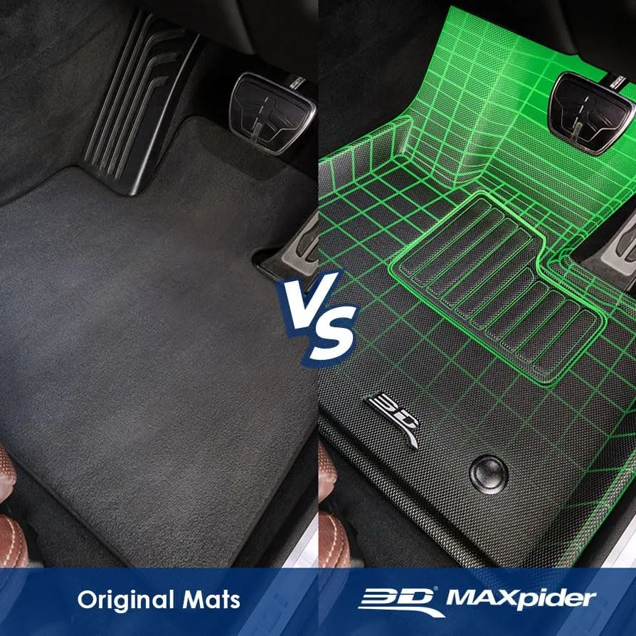 3D MAXpider All Weather Floor Mats for Mini Cooper/Hardtop/3-Door (F56) 2014-2023 Tailored Car Floor Mats Kagu Series (1st & 2nd Row)