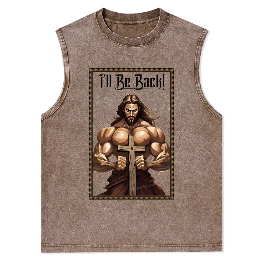 I'll Be Back Christian Washed Tank Top