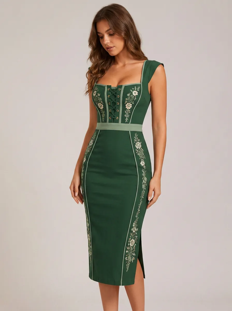 Women's Floral Print Heritage Fitted Dress