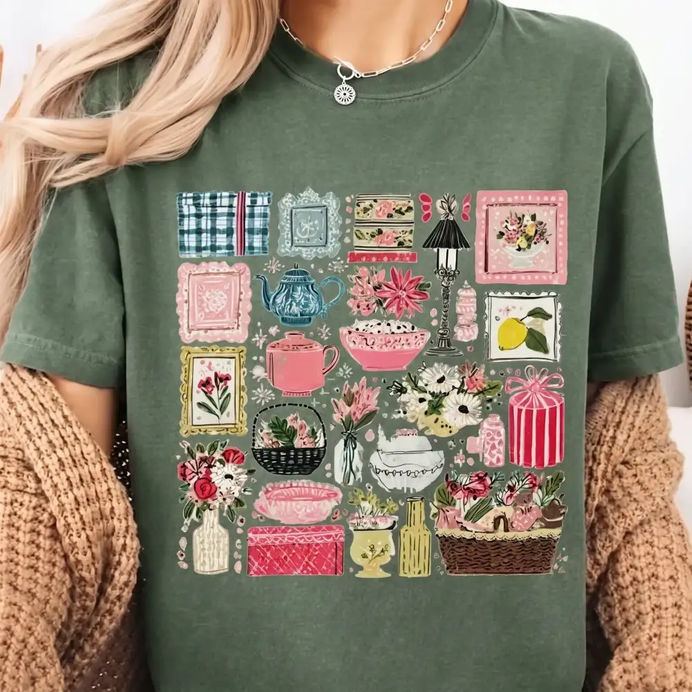 Retro Homestead Graphic Crew Neck Tee