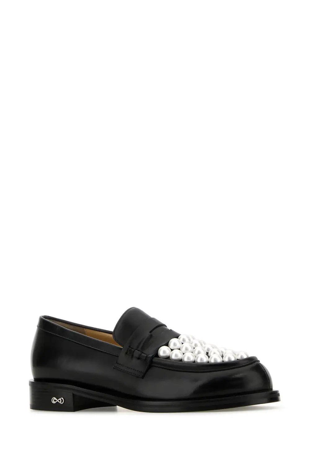 Pearl Accent Polished Calf Loafers