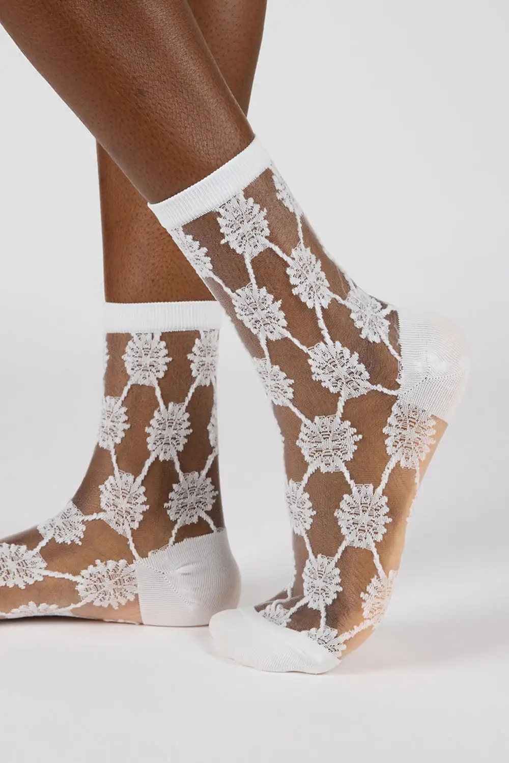 Classic Sheer Geometric Circles Socks
