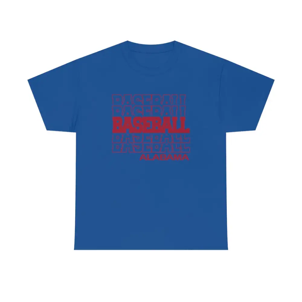 Baseball Alabama in Modern Stacked Lettering T-Shirt