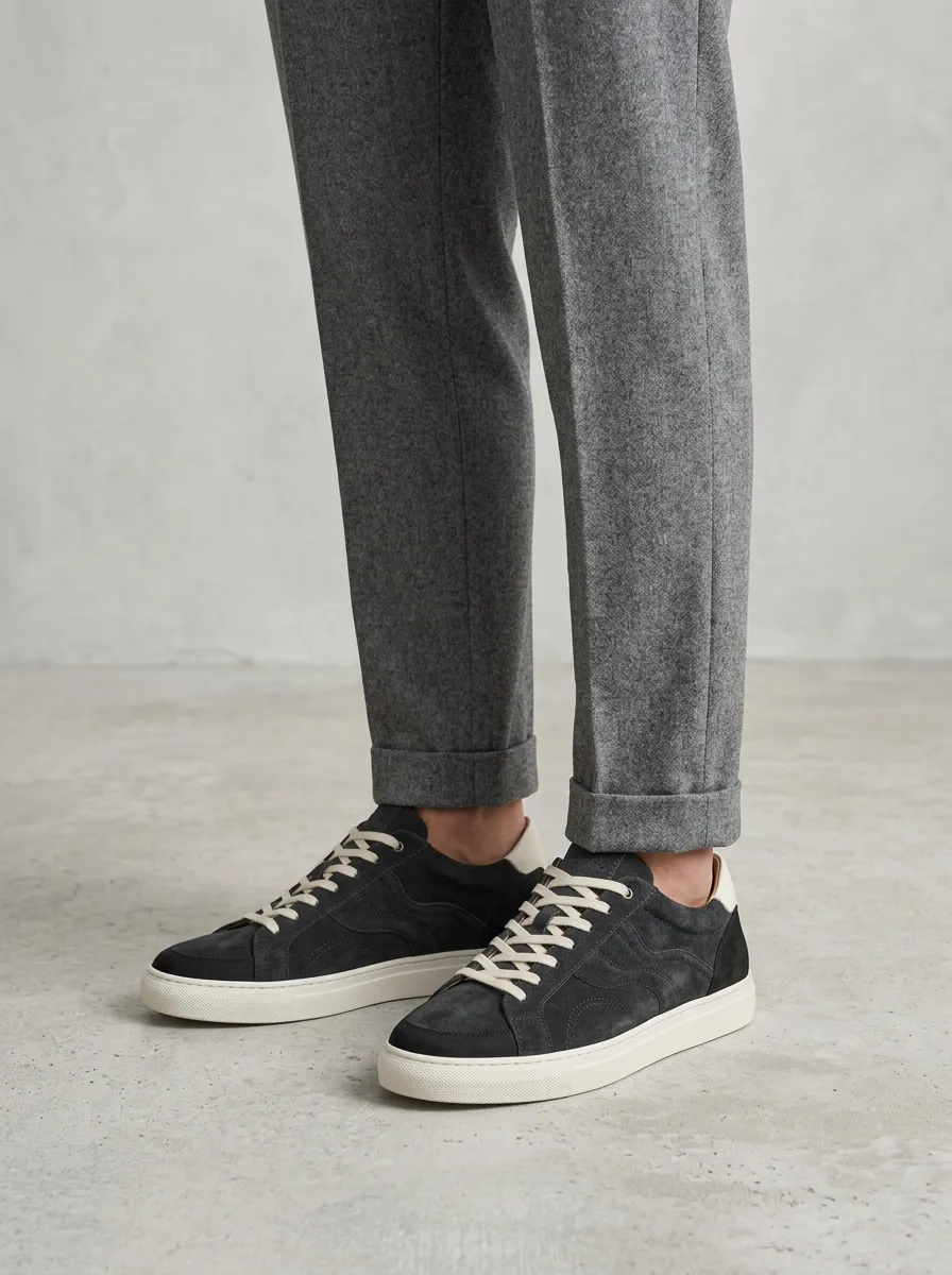 Men's Minimalist Suede Wavy Pattern Printed Casual Shoes