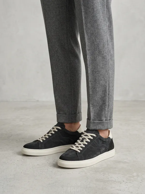 Men's Minimalist Suede Wavy Pattern Printed Casual Shoes