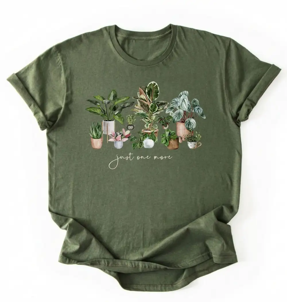 Plant Theme Simple Graphic Cotton Tee
