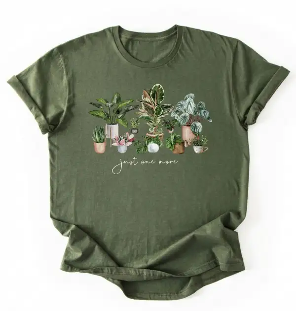Plant Theme Simple Graphic Cotton Tee