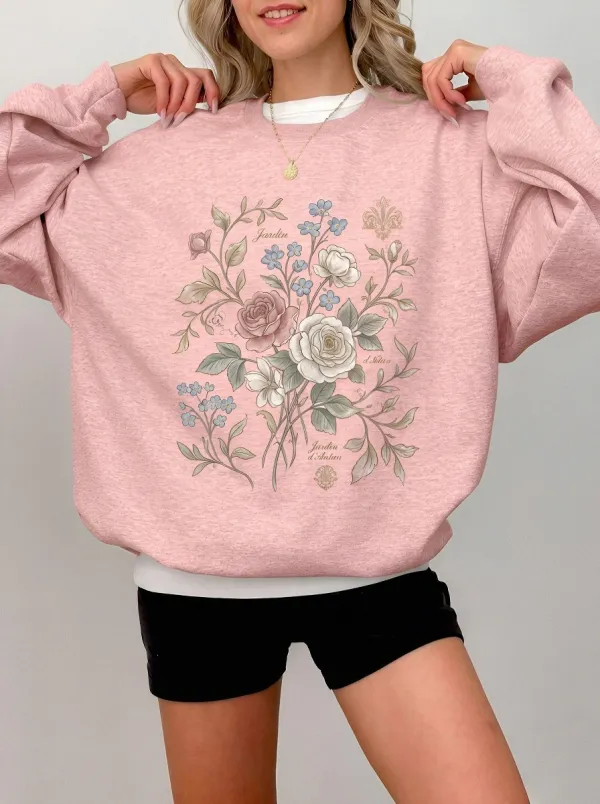 Women's Botanical Garden Floral Jardin d'Antan Printed Sweatshirt
