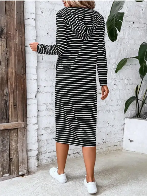 Zip Front Striped Dress