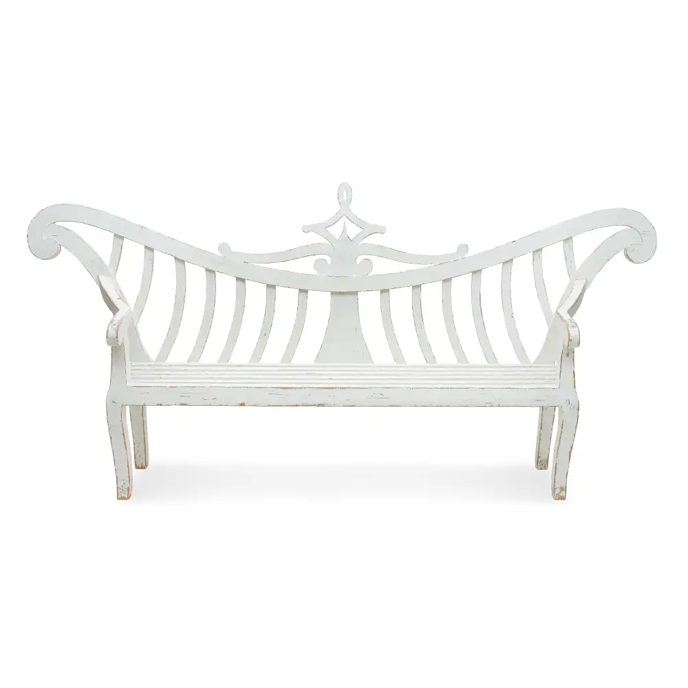 Outdoor Slatted Vintage Bench
