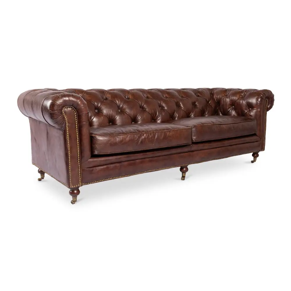 Chesterfield Tufted Leather Sofa