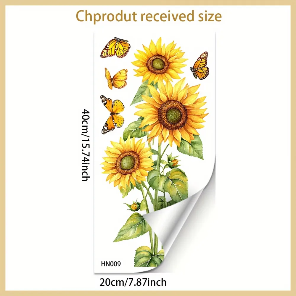 Sunflower & Butterfly Window Decal